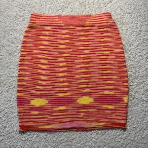 Princess Polly Leo Knit Mini Skirt Orange S/M
